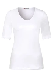 Damen Shirt in Unifarbe / Creme