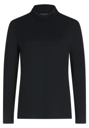 Damen Rollkragenshirt / schwarz