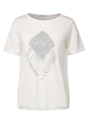 Damen T-Shirt mit Frontprint / Weiß