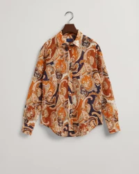 Damen Paisley  Bluse aus Baumwolle und Seide / Orange