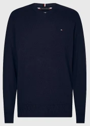 Herren Pullover aus Baumwoll-Kaschmirmix / Dunkelblau