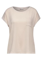 Damen T-Shirt Strukturmix / beige