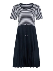 Kleid im Streifendesign / Weiß