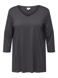 Curvy Langarmshirt CARBONNIE LIFE / grau