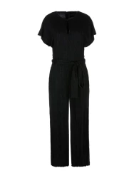 Damen Jumpsuit aus Metallic-Jersey / Schwarz