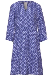 Kleid mit Print / Blau