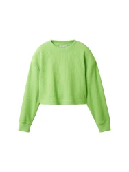 Cropped Damen Sweatshirt / Grün