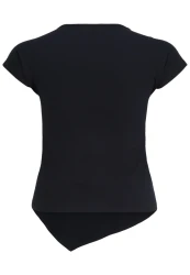 Curvy T-Shirt mit Applikation / Dunkelblau