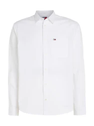 Hemd Freizeithemd Reg Linen Blend Shirt / Weiß
