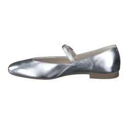 Damen Ballerina in Metallic-Optik / Silber