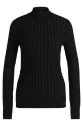 Damen Pullover mit Stehkragen / Schwarz