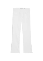 Denim trousers, high waist, flared, white / Weiß