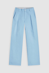 Damen Brooks Striped Linen Blend Pants / Blau