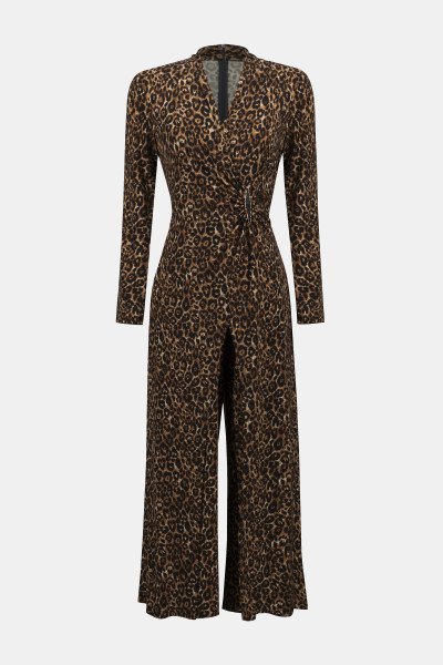 Culotte-Overall aus feinem Jersey mit Animalprint