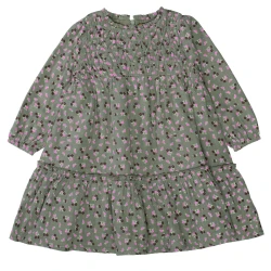 Kinder Kleid mit floralem Allover-Print / oliv