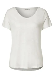 Damen T-Shirt mit V-Ausschnitt / Weiß