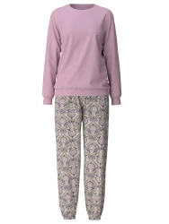 Damen Pyjama mit Bündchen / Rosa