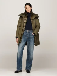 Damen Parka mit Kapuze / oliv