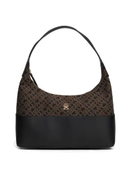 Schultertasche Monogramm-Jacquard / schwarz